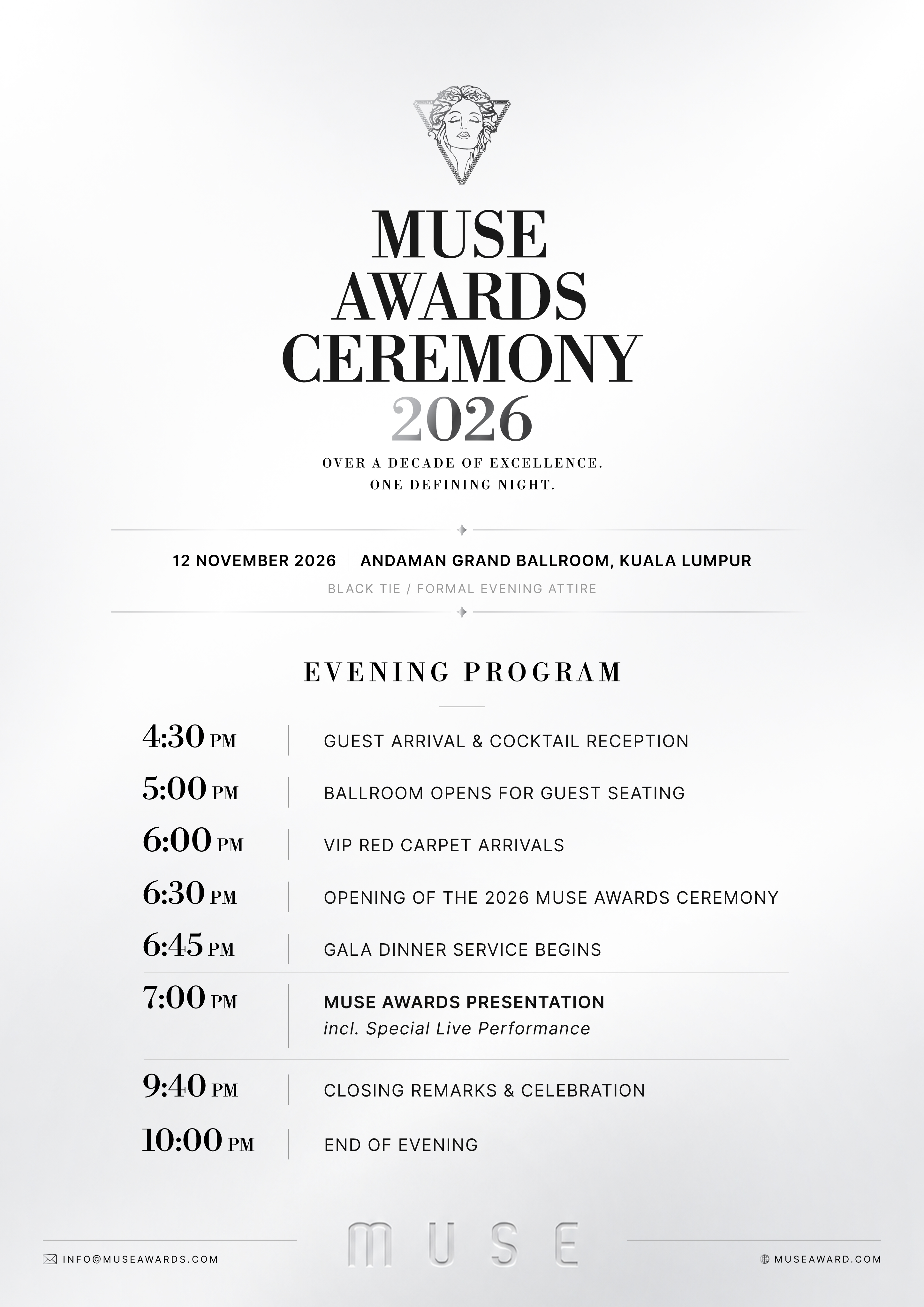 2026 MUSE Event Ceremony Agenda