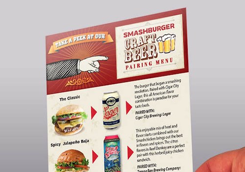 MUSE Advertising Awards - Mini Beer Pairing Menus - Regrub/Smashburger