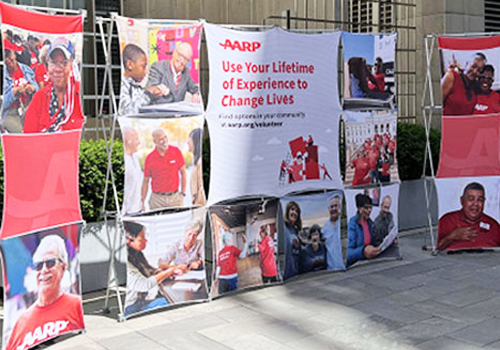 MUSE Advertising Awards - AARP Office of Volunteer Tradeshow Booth Backdrop