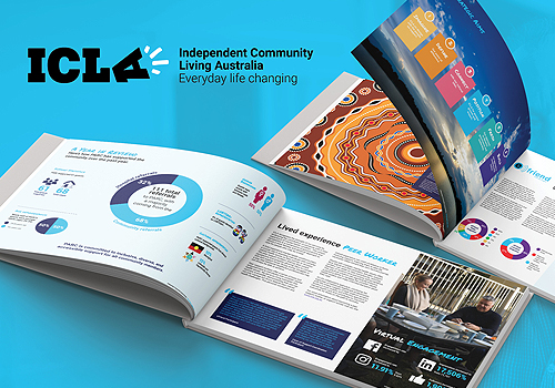 MUSE Advertising Awards -  Independent Community Living Australia Annual Report Design