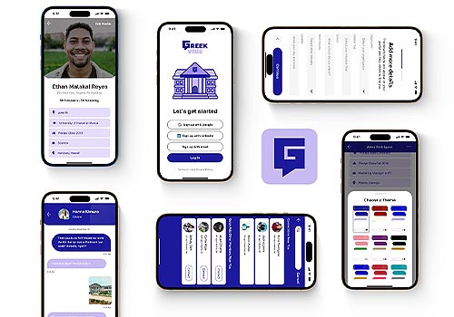 MUSE Advertising Awards - Greek Vibe mobile application interface design and branding