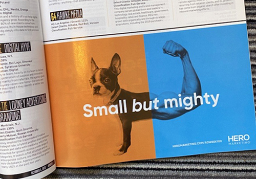 MUSE Winner - Self-promotion ad for inclusion on 2020 Adweek 100 List
