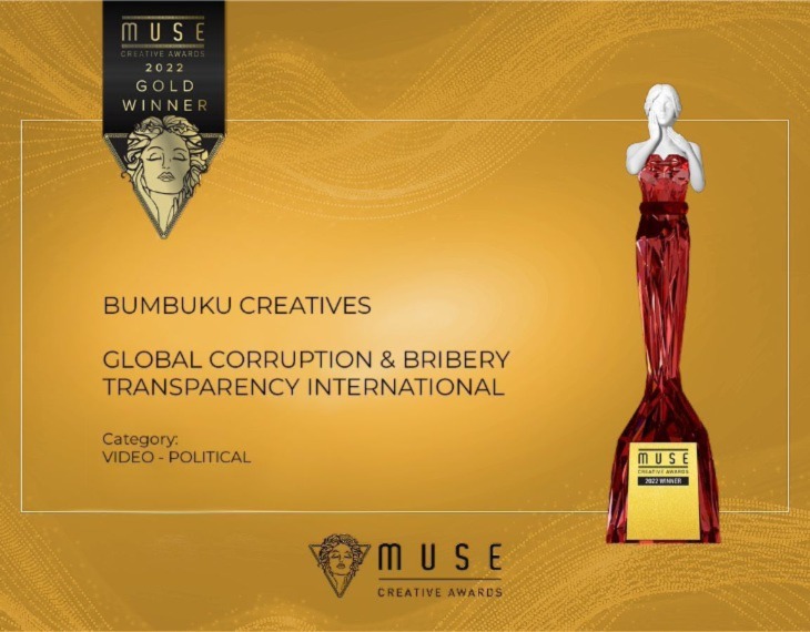 Bumbuku Creatives and Transparency International wins Gold Medal in Honest Animation Film!  