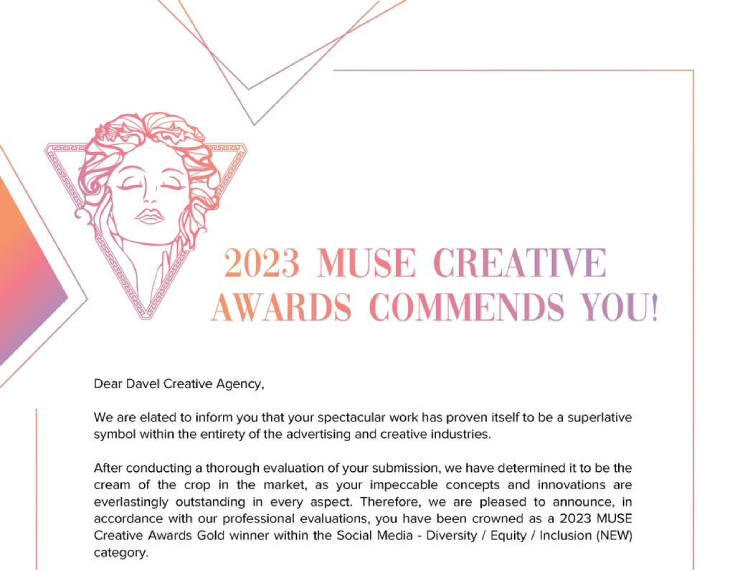 We have been awarded as the Gold Winner 2023 in the prestigious MUSE Awards.