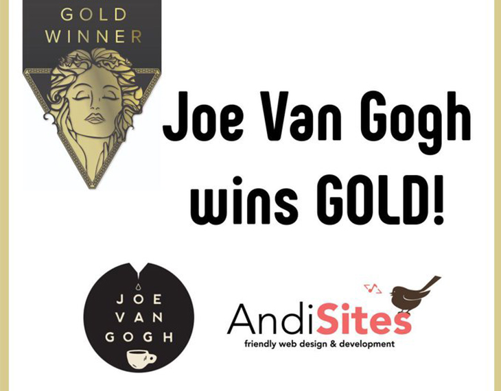 Our redesign of the website for Joe Van Gogh  has won a GOLD award!