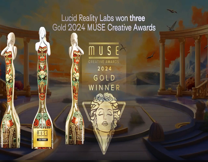 Three Gold Awards for Lucid Reality Labs at the 2024 MUSE Creative Awards! Their Experiential & Immersive work is truly groundbreaking!