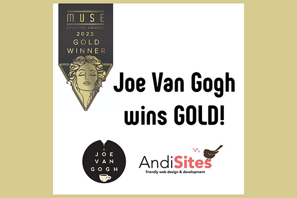 Our redesign of the website for Joe Van Gogh  has won a GOLD award!